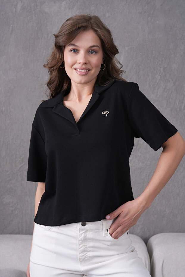 Aksesuar Detaylı Basic T-Shirt - 5