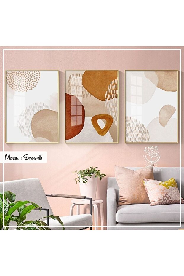 Metal Framed Real Glass Table Brownie Set of 3
