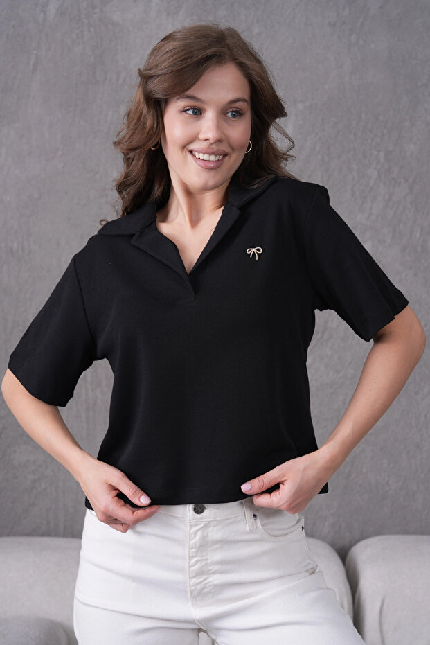 Aksesuar Detaylı Basic T-Shirt - 1