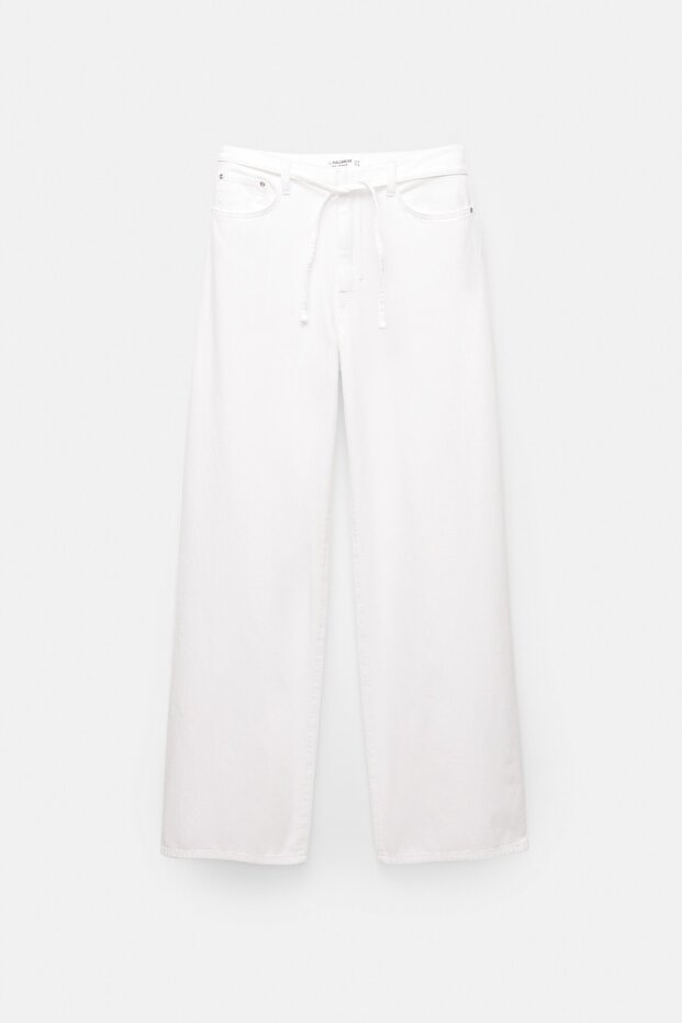 Büzgü ipli baggy jean - 7