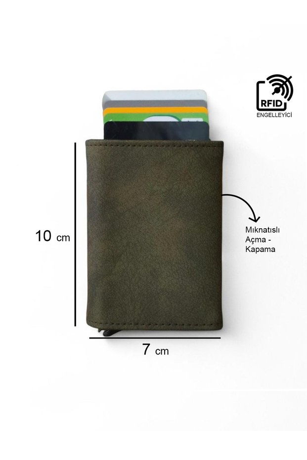 Men's Money Compartment Automatic Mechanism Leather Card Holder Wallet Portfolio