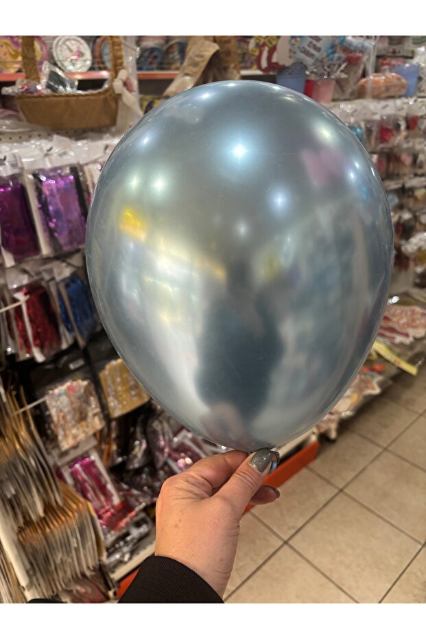 Light Blue Chrome Balloon - 12" - 5 Pieces