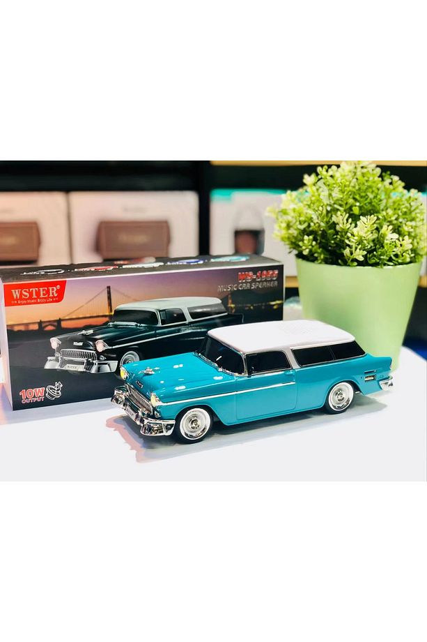1955 Model Klasik Araba Bluetooth Hoparlör Speaker 10 Watt Fm Radyo Sd Kart USB - 4