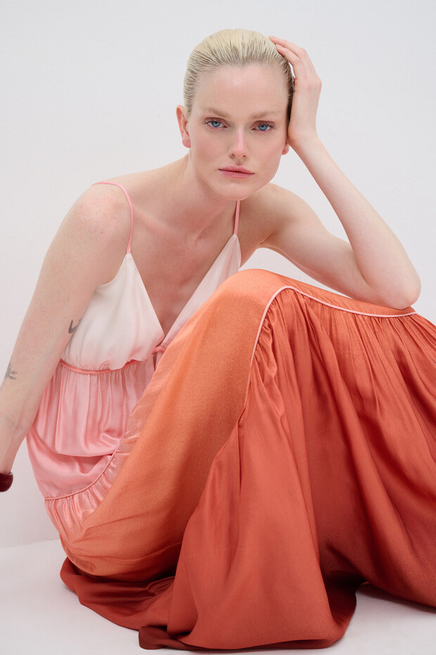 V Yaka Uzun Elbise - 5