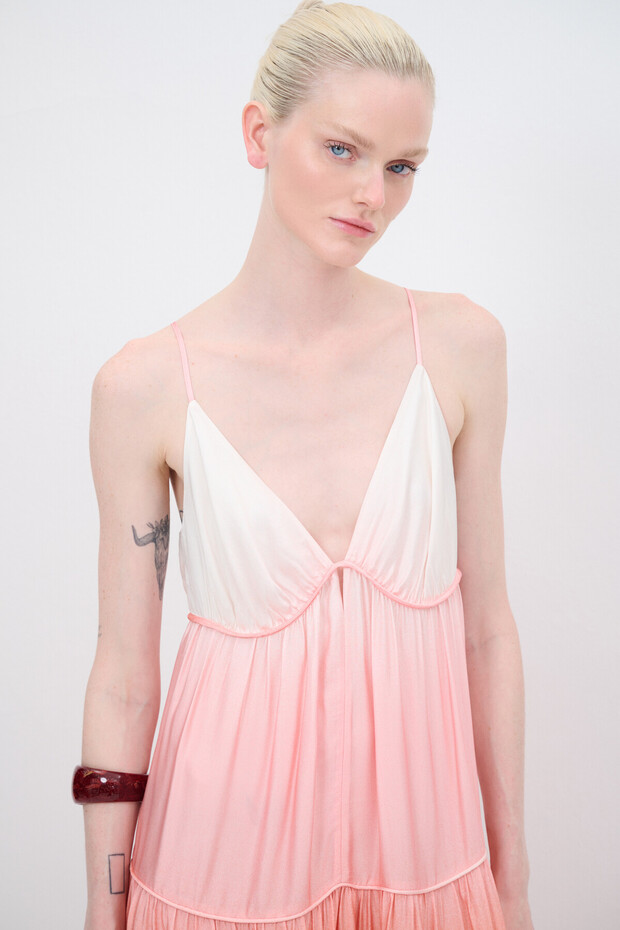 V Yaka Uzun Elbise - 3