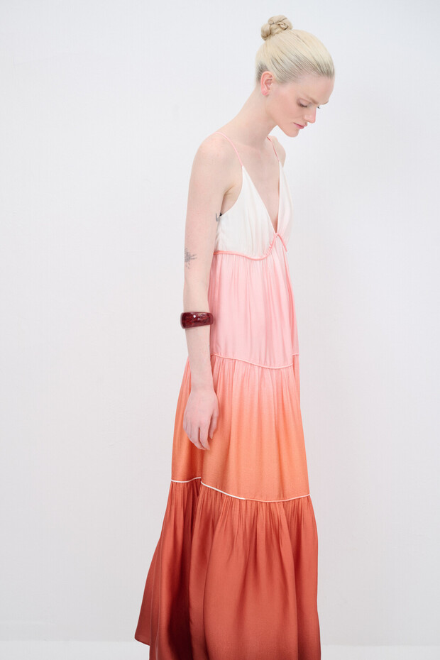 V Yaka Uzun Elbise - 2