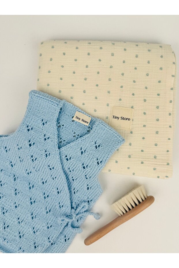 Mavi Müslin battaniye - 3