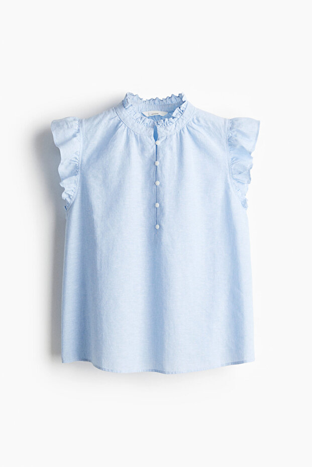 Keten Karışımlı Bluz - 3