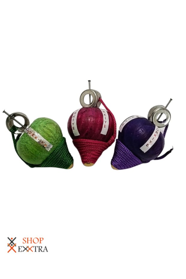 3 Colorful Spinning Tops - Gift, New Year's Gift (Colors Available: Yellow-Orange-Green-Purple-Pink)