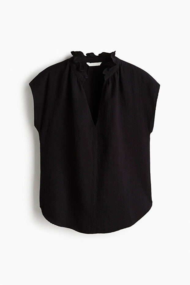 Pamuklu Muslin Bluz - 1