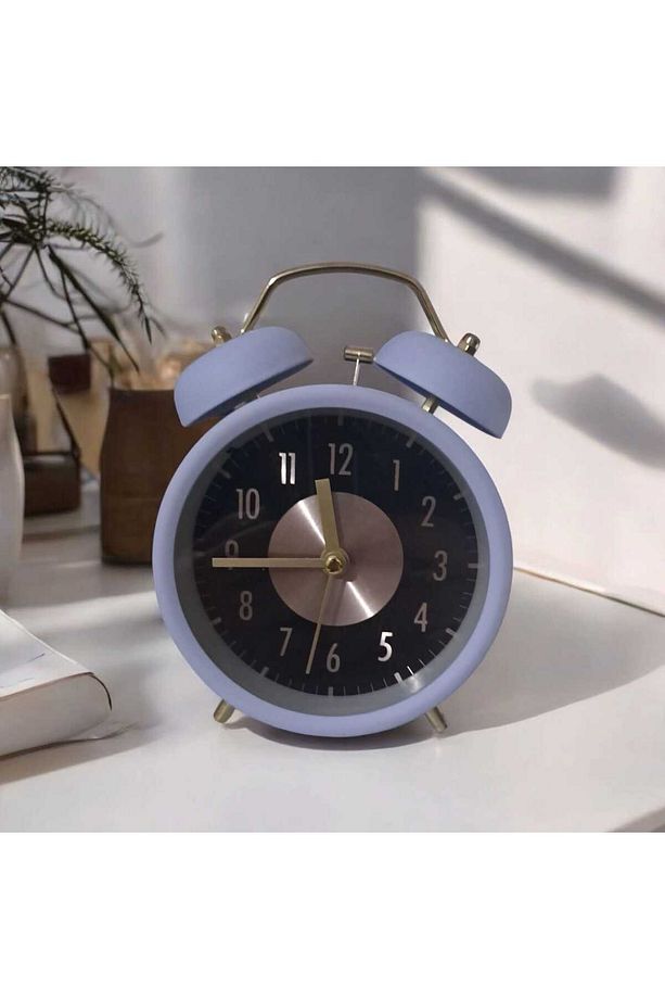 Retro Yüksek Sesli Çift Çanlı Çalar Saat, Büyük Kadranlı, Analog Alarmlı Masa Saati - 5