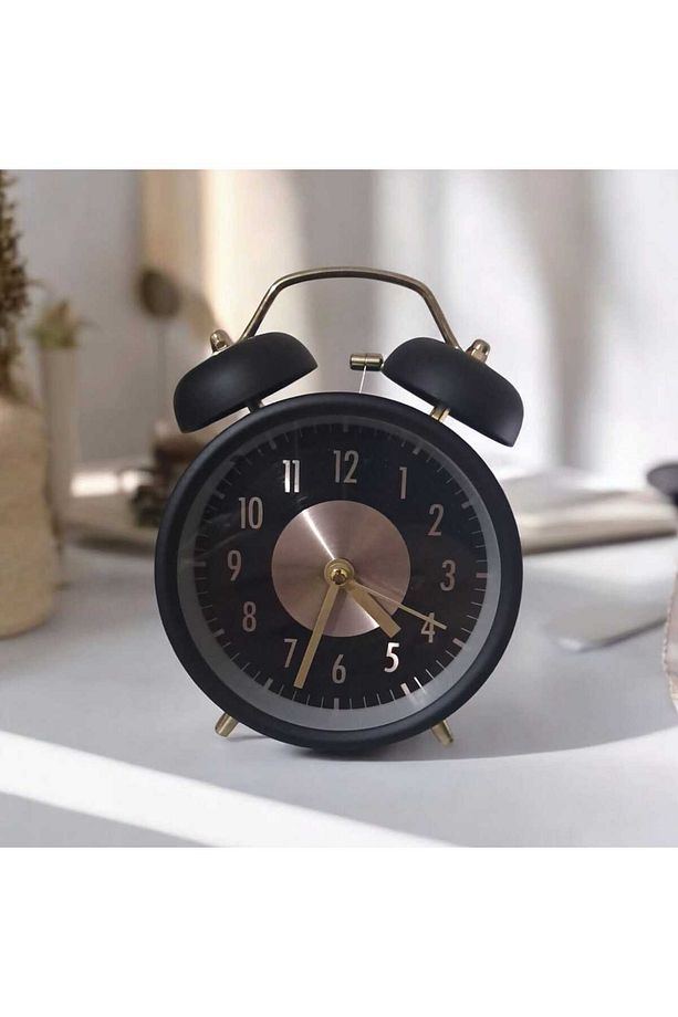 Retro Yüksek Sesli Çift Çanlı Çalar Saat, Büyük Kadranlı, Analog Alarmlı Masa Saati - 5