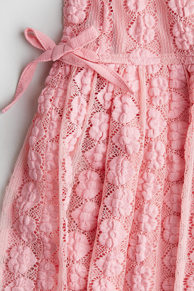 Dantel Görünümlü Elbise - 5