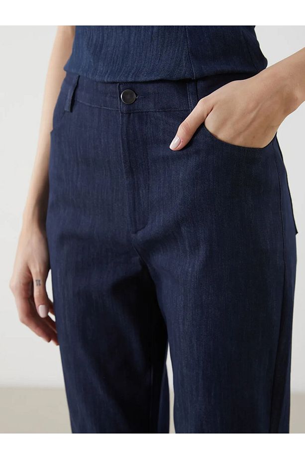 LCW Vision Mavi Dar Fit İspanyol Paça Kadın Pantolon - 3