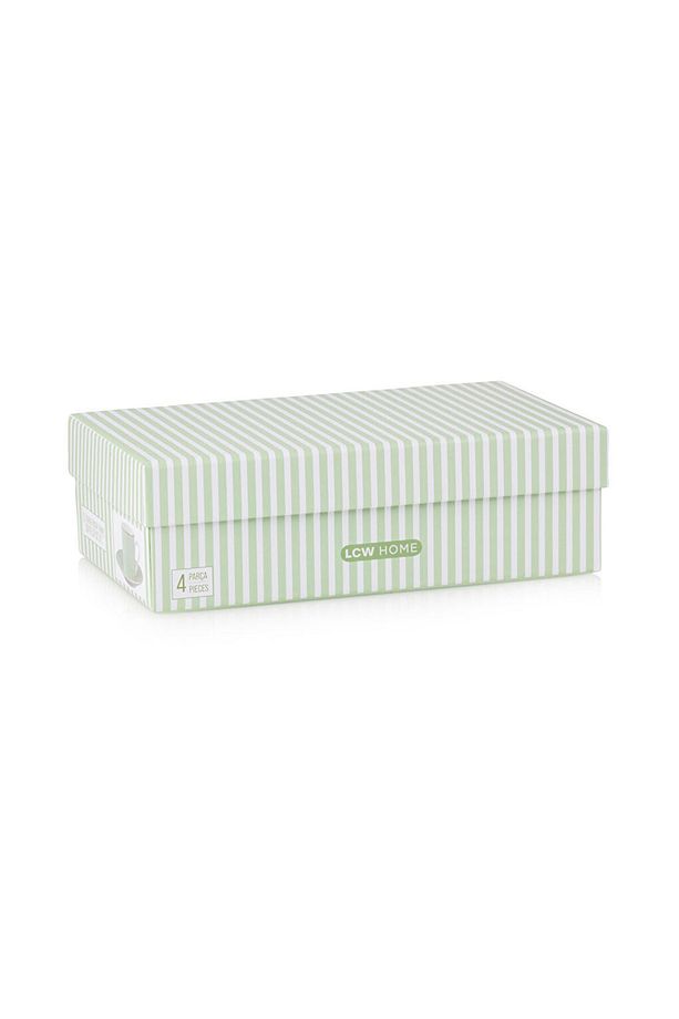 LCW HOME Yeşil Çizgi Desenli 2 Kişilik Porselen Kahve Fincan Takımı 90 ml T T - 5