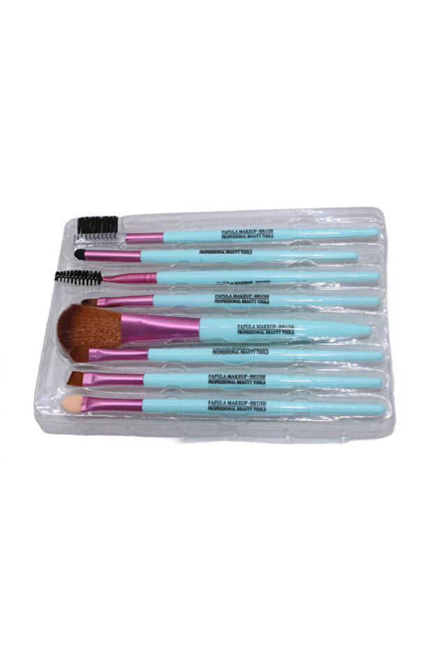 Makeup Brush Set, Makeup, 8 brushes, turquoise - 6