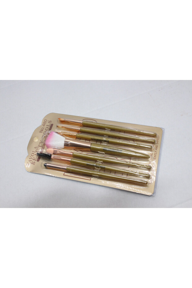 Makeup brushes, Brush, 7 brushes, Green - 2