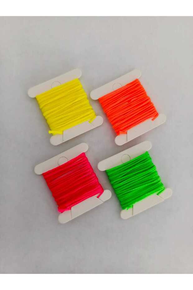 1 mm 2 Meters 4 Colors Flat Waxed String (Total 8 Meters) Neon Colors Necklace Jewelry Design Bracelet String