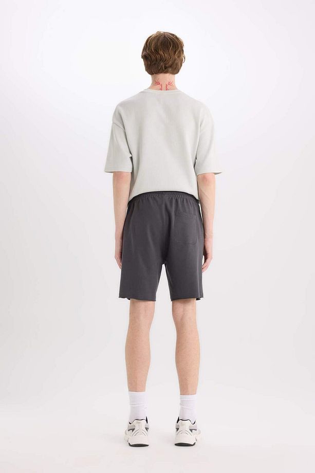 %100 Pamuk Slim Fit Dar Kesim Dar Paça Cepli Basic Düz Şort B8673ax25sm - 7