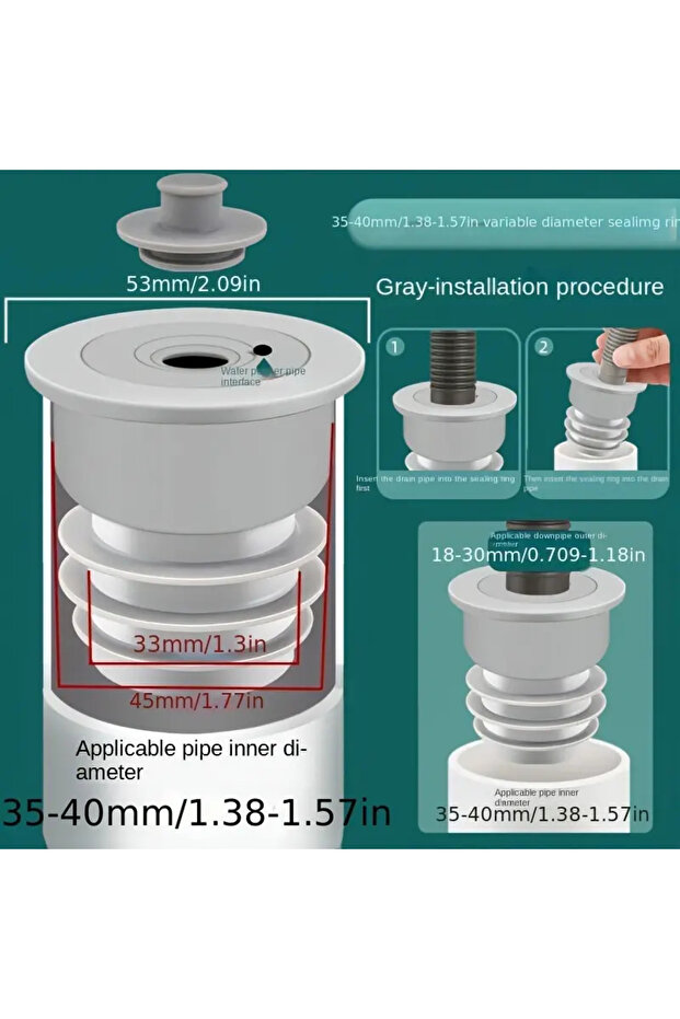35-40mm 1PC Anti-backflow Odor Prevention Device For Sewer Pipes Kitchen Sinks Washing Machines Sili