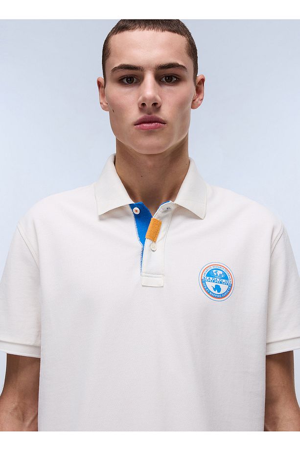 NP0A4ID3N1A1-E-CLANIS SS Beyaz Relaxed Erkek T-Shirt - 1