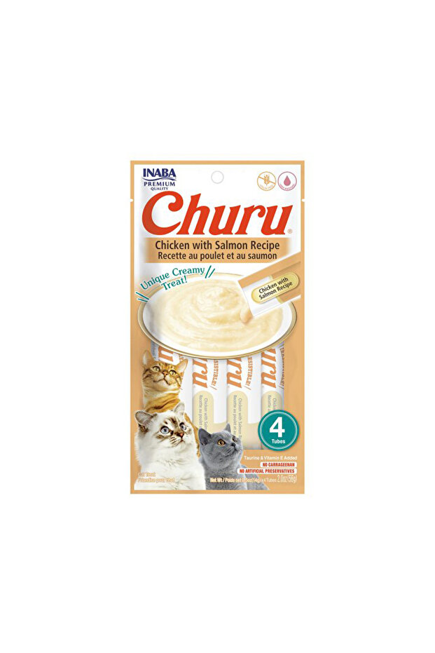 Churu Chicken with Salmon Recipe Lickable Cat Treats - 56g