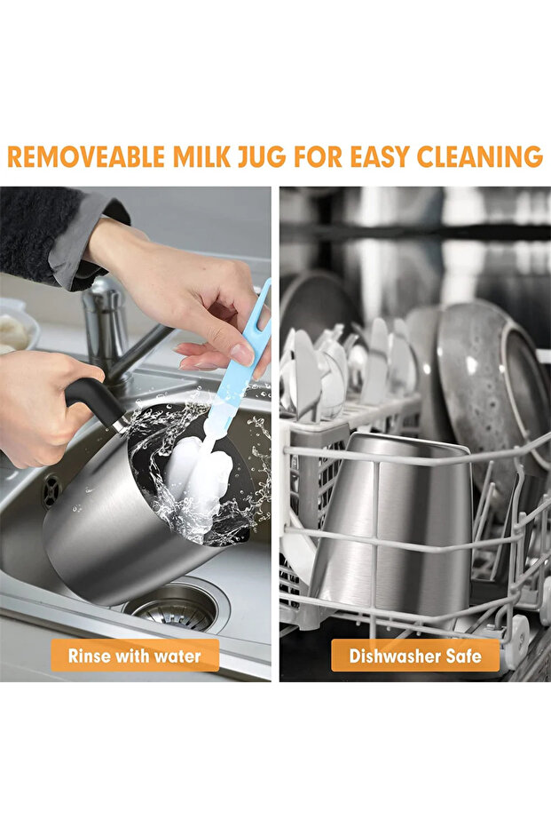 EU <0.5L DEVISIB 4 in 1 Multi-function Milk Frother Electric Hot and Cold for Making Latte Cappuccin - 6