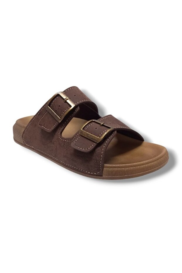 16386-25 Leather Anatomical Double Tape Men's Slippers