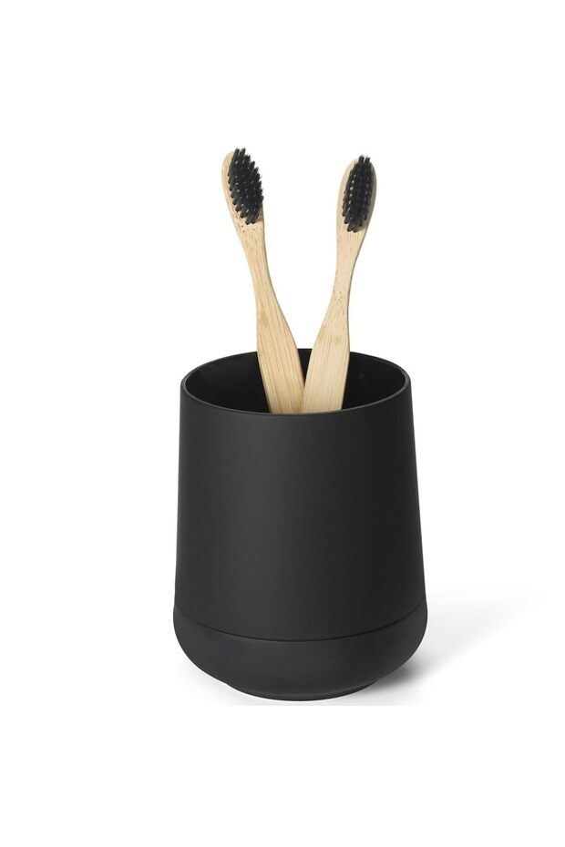 حاملات فرشاة أسنان سوداء غير لامعة للحمامات مع غطاء سيليكون، تصميم عصري لتنظيف الأسنان