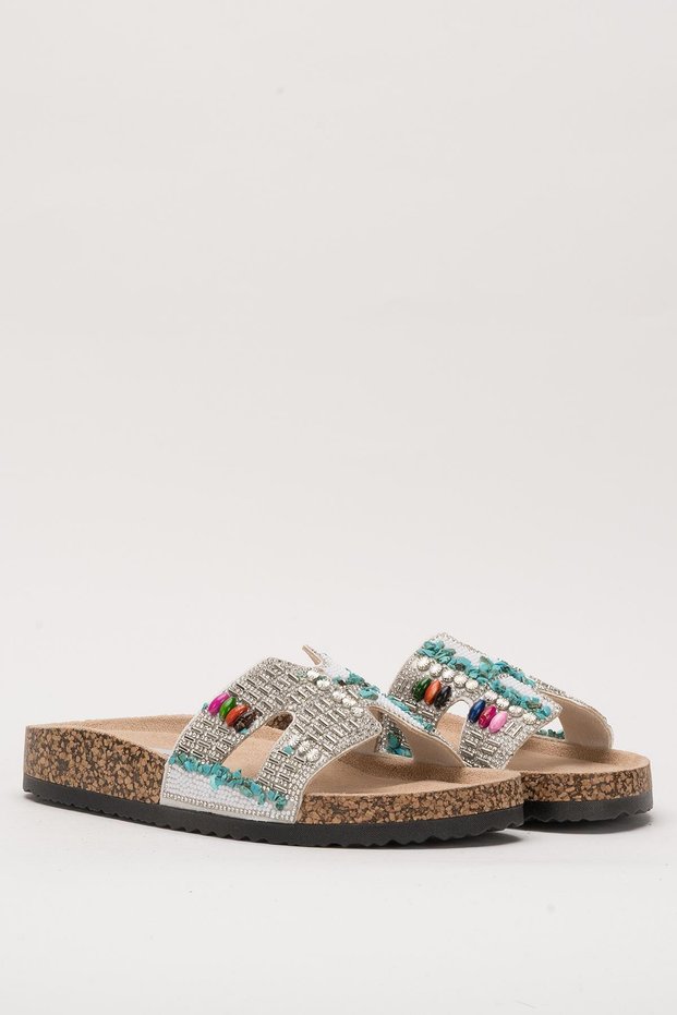 White Multi Orthopedic Women's Slippers