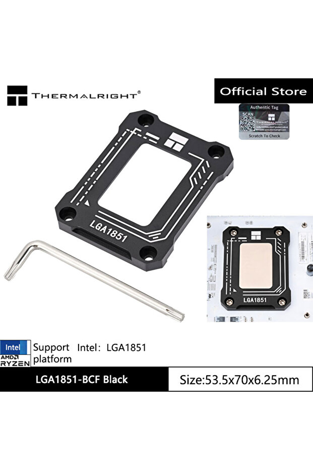 مشبك تثبيت انحناء وحدة المعالجة المركزية 1851-BCF من Thermalright باللون الأسود، ولوحة تثبيت مضادة للكسر