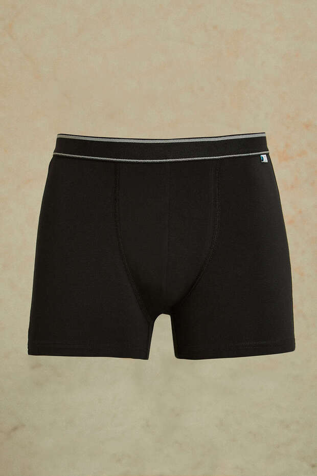 Deale Black Cotton Boxer