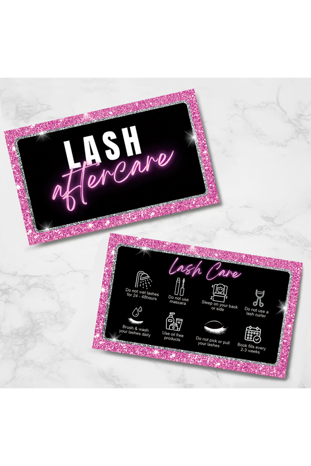 50pcs eyelash card 50pcs Shining Eyelash Business Card Lash Extension Aftercare Card Lash Loyalty D