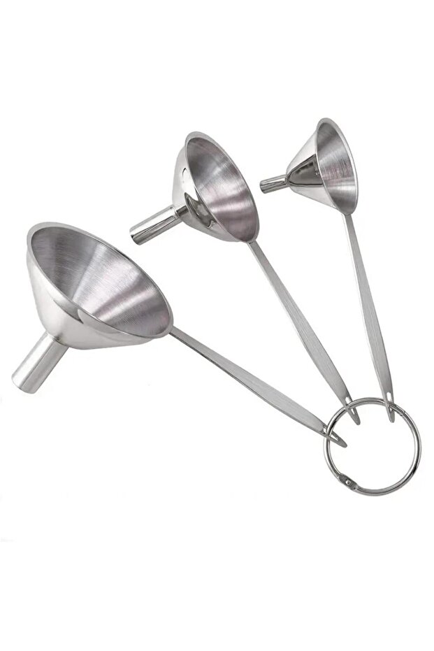 ld-3pc 304 Stainless Steel Funnels With Cleaning Brush, Set Of 4, Small Funnel Set For Transferring
