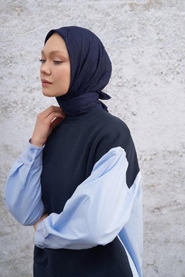 Bambu Kraş Eşarp 3286-Lacivert - 2