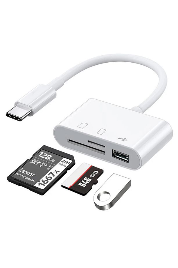 Usb Type C To Sd Microsd Tf Kart Okuyucu Usb 3in1 Çevirici - 4