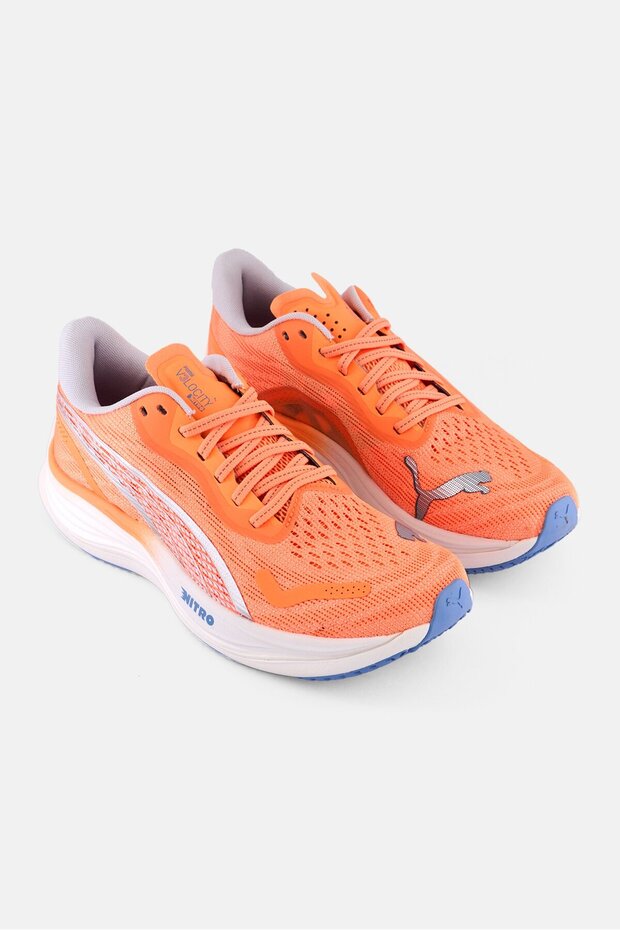 Women Velocity Nitro 3 Lace Up Running Shoes, Orange