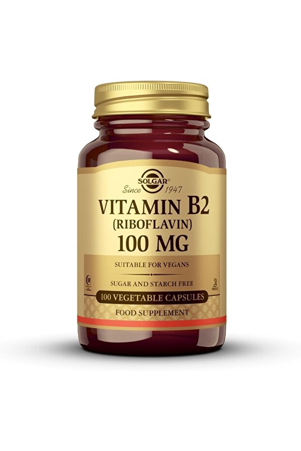 Solgar Vitamin B2 (Riboflavin) 100 mg | 100 Vegetable Capsules | Supports Energy Metabolism & Health