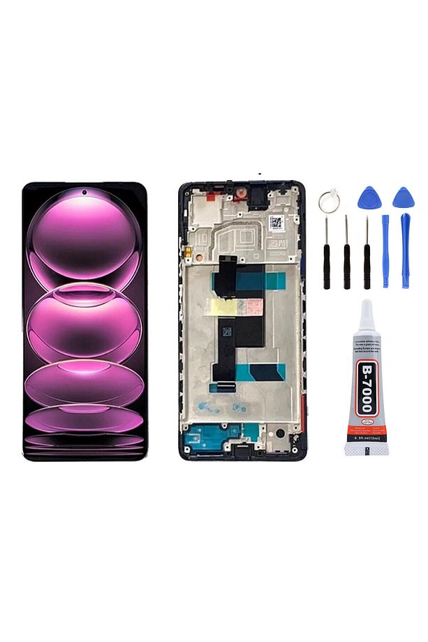 Xiaomi Redmi Note 12 Pro 5G uyumlu  Çıtalı Ekran Lcd Dokunmatik Tamir Seti Hediyeli - 1