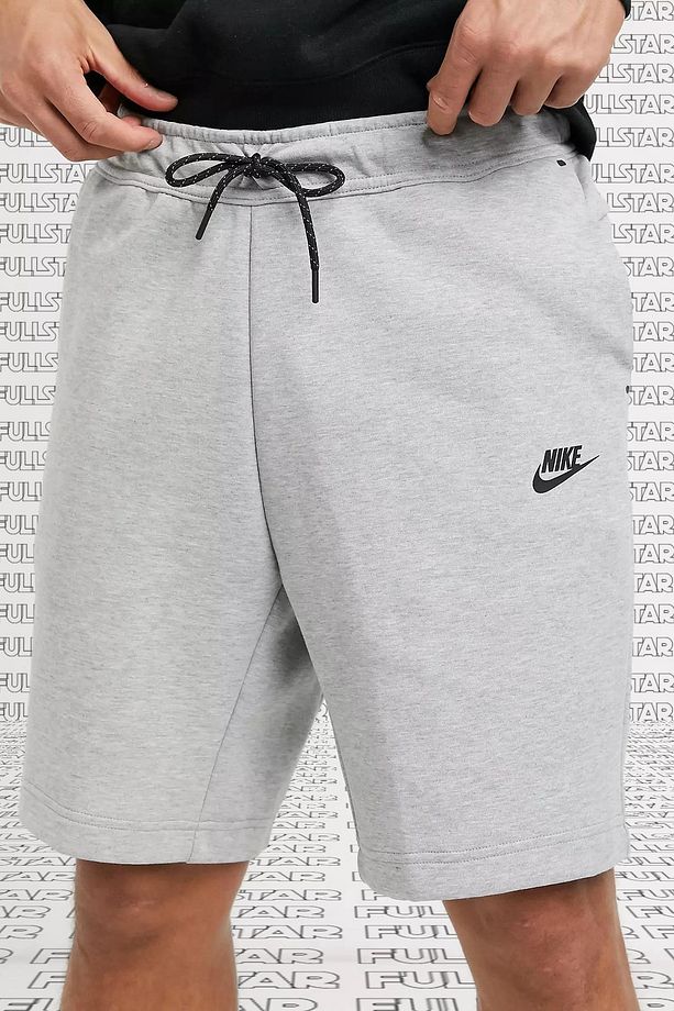 Tech Fleece Unisex Gray Shorts Pamuk Polyester Erkek Şort Gri - 4