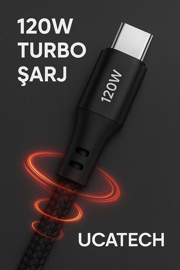 Samsung A72/A73/A53/A33/A32/M23/M33/S20/S21/S22/S23/S24 uyumlu 2 METRE Ultra Hızlı 120W TypeC Kablo - 7