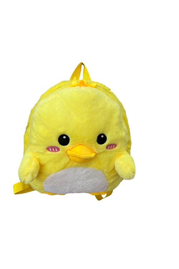 حقيبة ظهر من القطيفة على شكل كتكوت مع حزام قابل للتعديل مناسبة لرياض الأطفال - 1