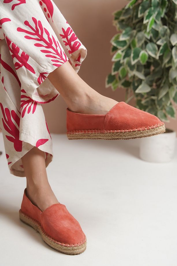Süet Mercan Günlük  Espadril Ayakkabı - 4