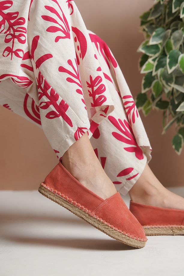 Süet Mercan Günlük  Espadril Ayakkabı - 5