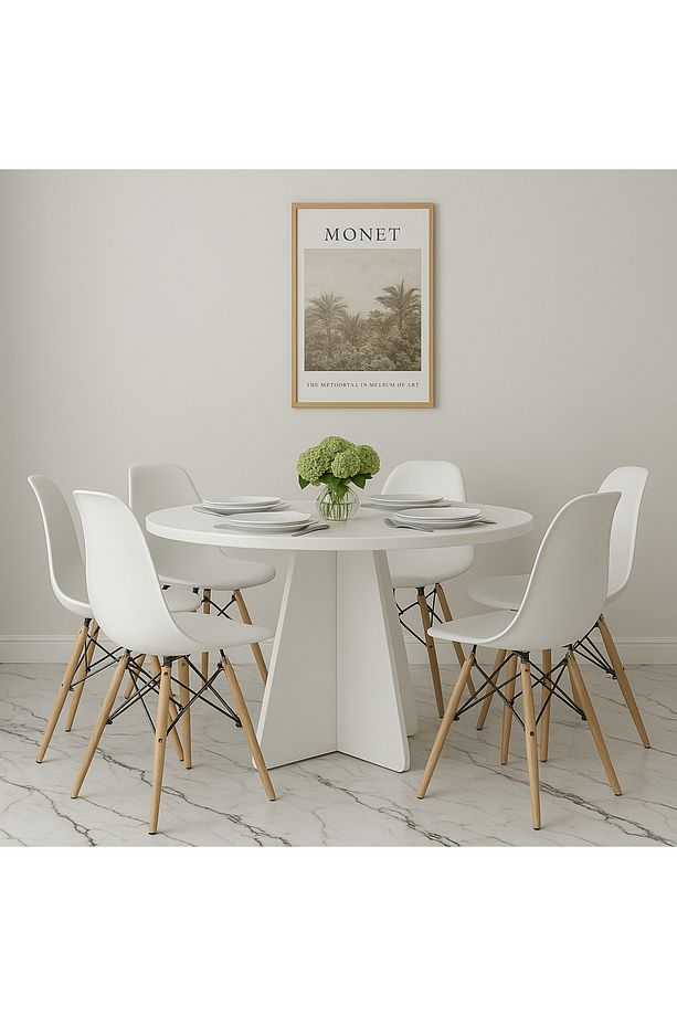 Barberon yuvarlak modern dekoratif yemek masası mutfak masası - 2