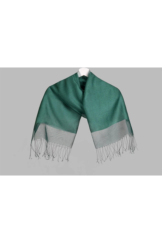 İpekli Çift Kat Tüllü Şal - 1