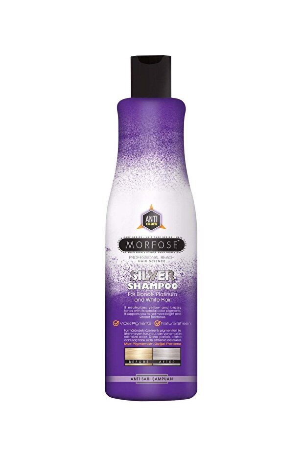 Morfose Silver Hair Shampoo 500ml: Neutralize Brassiness & Enhance Shine - 1