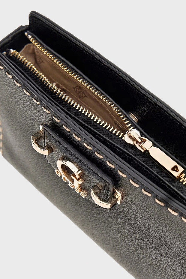 NASTRA MINI CROSSBODY TOP ZIP damska czarna mini torebka HWBG9637720-BLA - 4