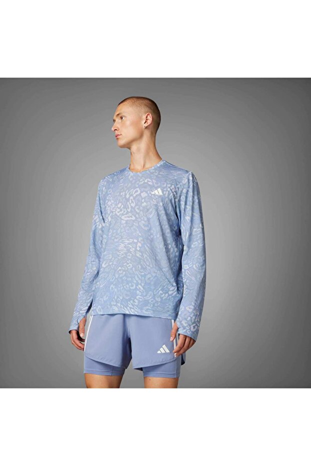Own The Run Climacool Erkek Mavi Antrenman Sweatshirt (JD7770) - 1