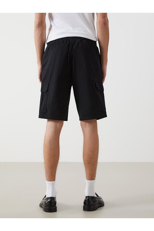 XSIDE Standart Kalıp Gabardin Erkek Kargo Şort - 4